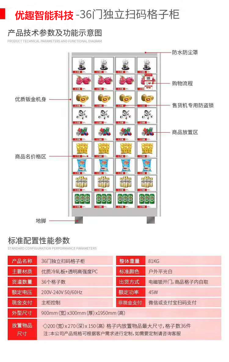 36門獨立掃碼柜 綜合 成人 醫(yī)療機